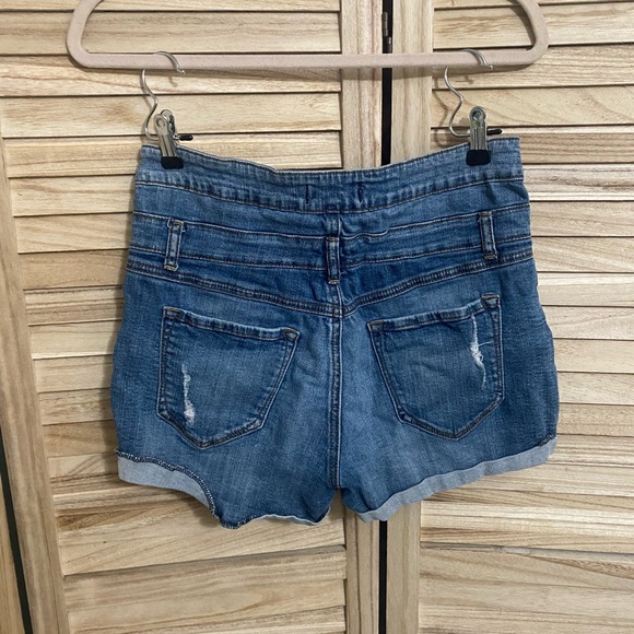 Distressed Jean Shorts, Size Large - Picture 3 of 3